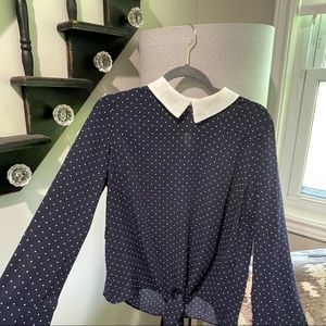 Navy business casual blouse, size medium